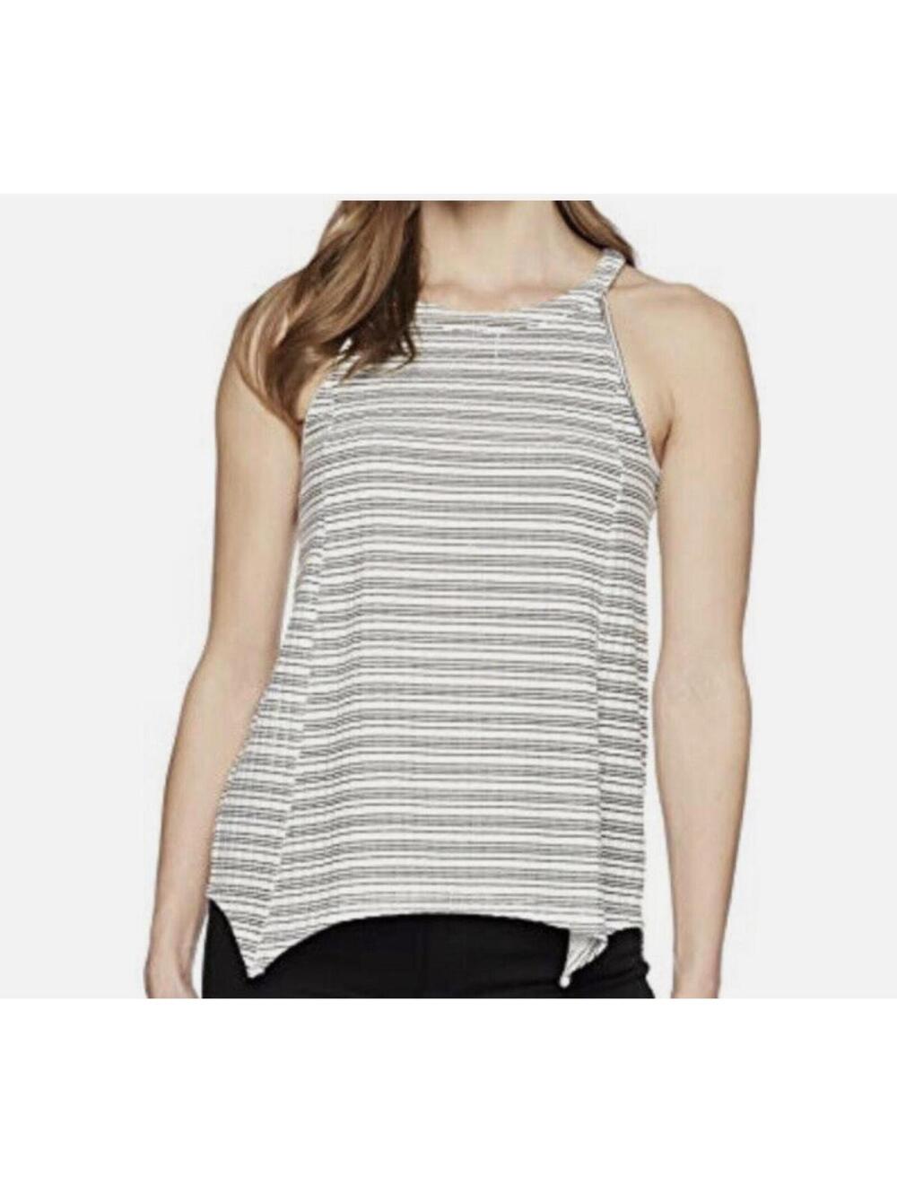 VINCE CAMUTO NWOT Handkerchief Hem Stripe Tank In New Ivory-Size Medium